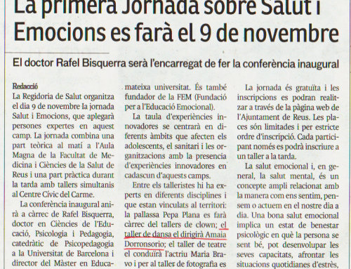 Amaia Dorronsoro participa en la “Primera Jornada sobre Salut i Emocions”